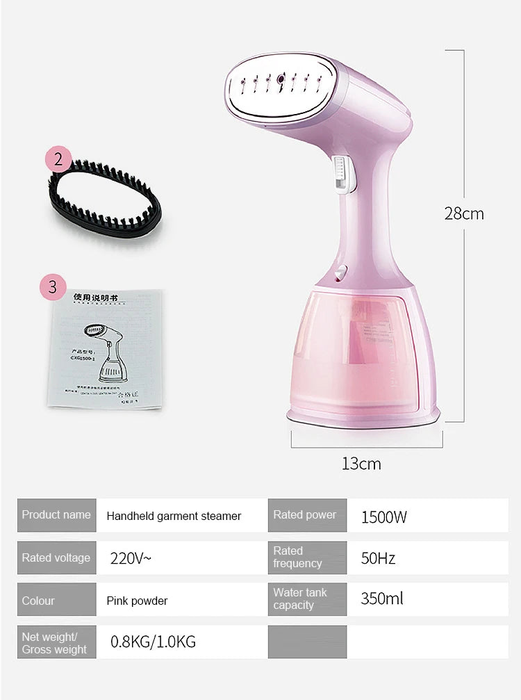 saengQ Steam Iron Garment Steamer Handheld Fabric 1500W Travel Vertical 350ml Mini Portable  Home Travelling For Clothes Ironing