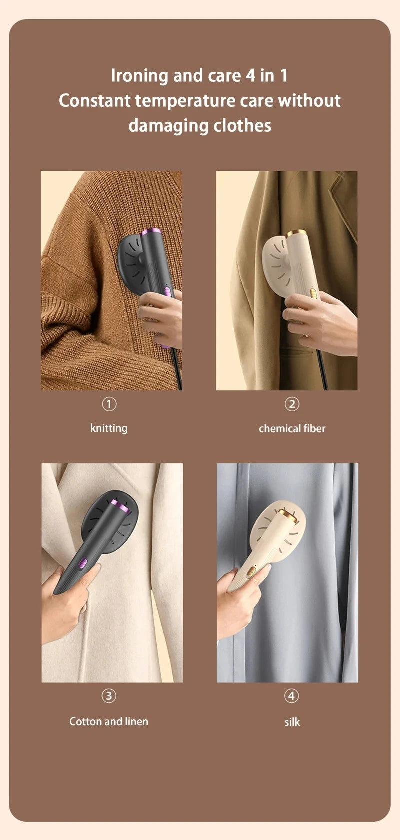 Handheld Steamer Iron USB Portable Mini for Clothes Fast Heating Travel Garment Fabric Press Machine with Handle Home Use