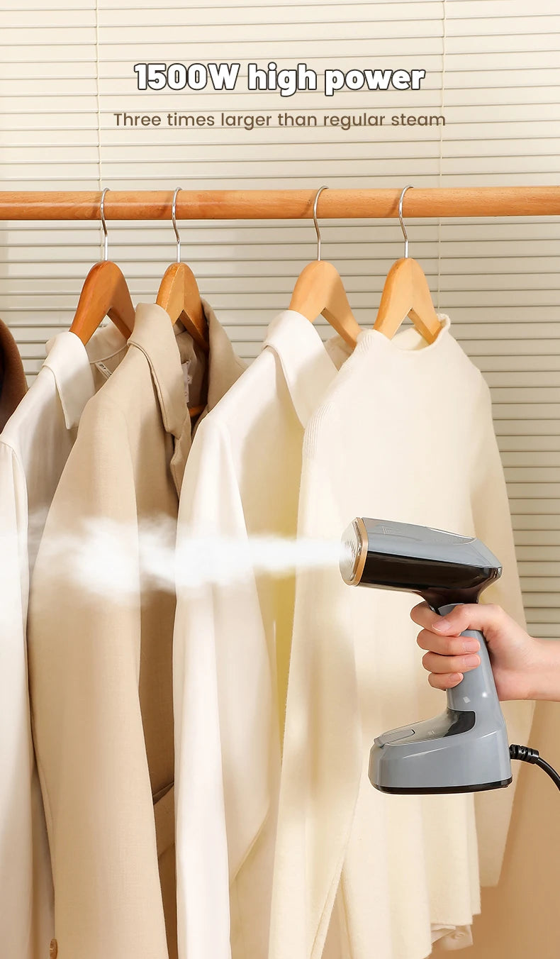 Foldable Ironing Machine 1500W Fast-Heat Garment Steamer Household Electric Fabric Steamer for Home Travel Handheld Steam Iron