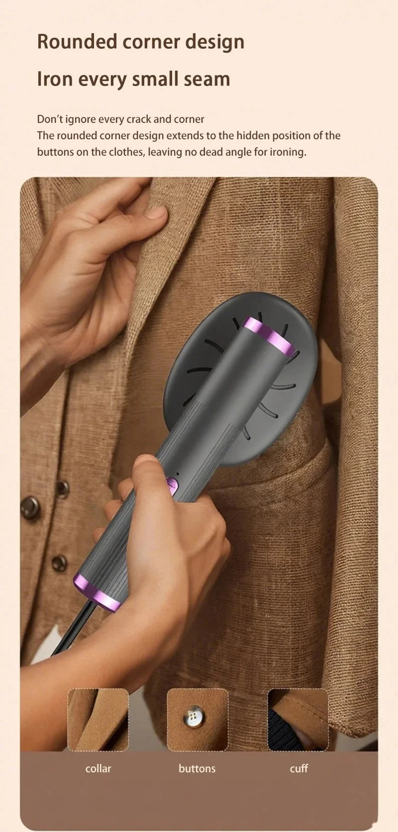 Handheld Steamer Iron USB Portable Mini for Clothes Fast Heating Travel Garment Fabric Press Machine with Handle Home Use