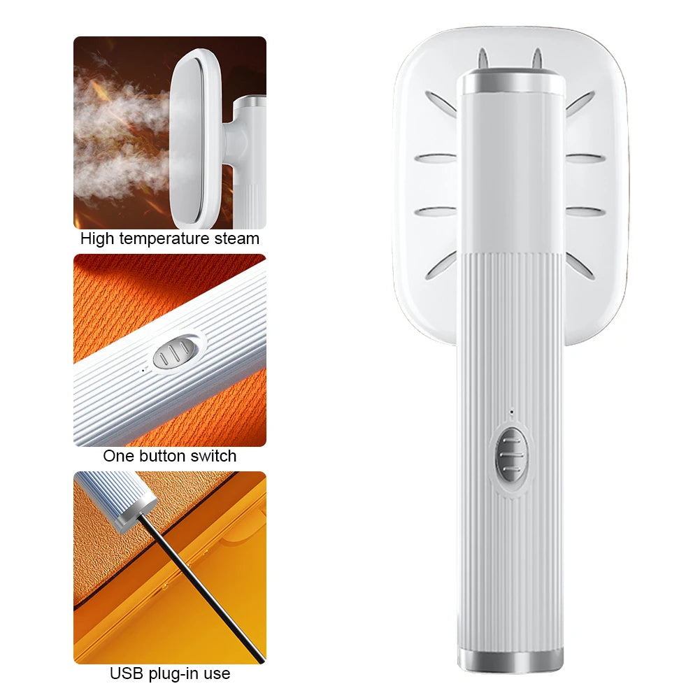Handheld Iron Steamer 360° Ironing Dry & Wet Steam Iron USB Powered Small Garment Steamer for Fabric Clothes Ironing