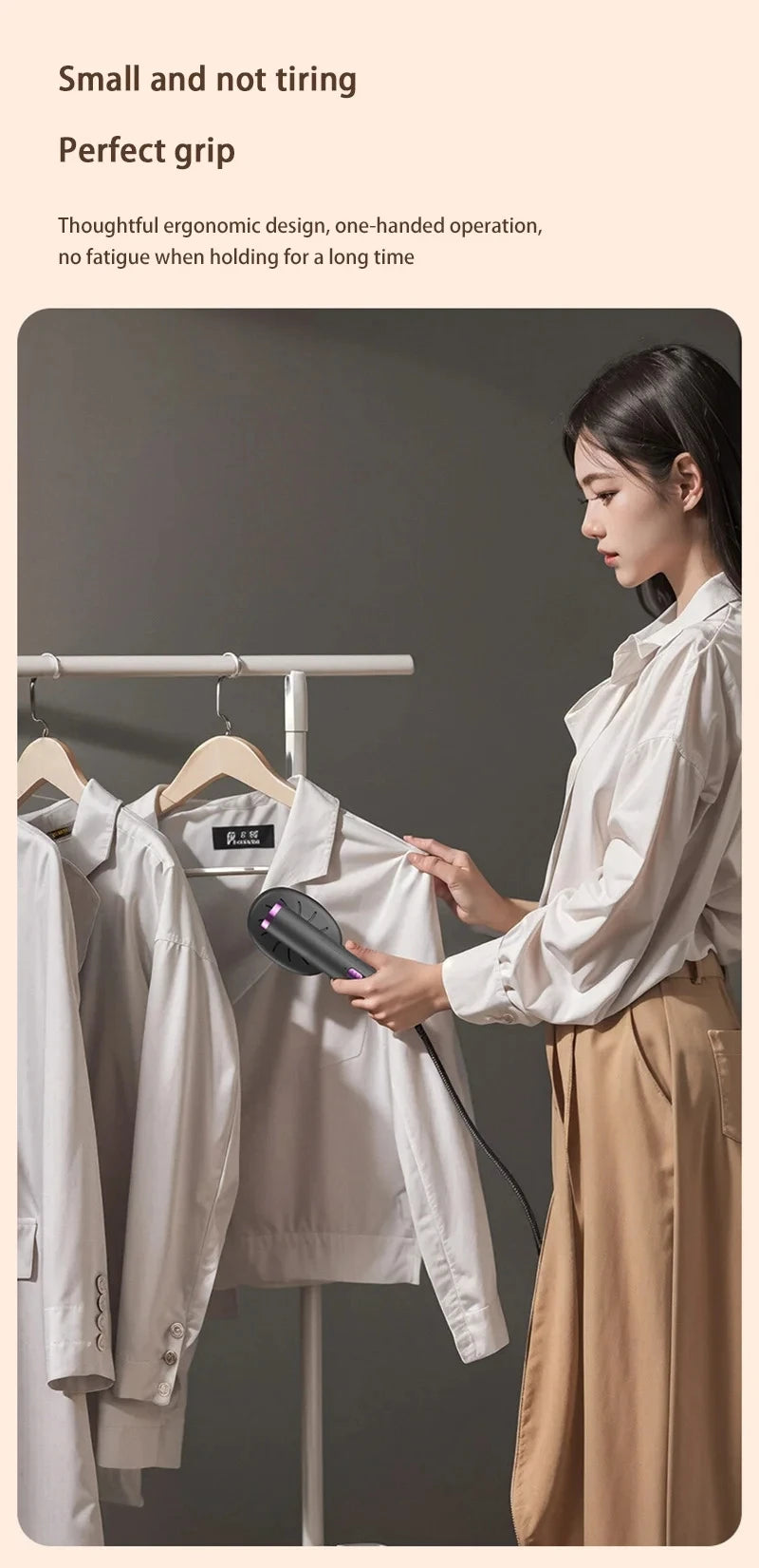 Handheld Steamer Iron USB Portable Mini for Clothes Fast Heating Travel Garment Fabric Press Machine with Handle Home Use