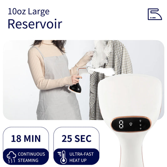 1800W Handheld Garment Steamer – Touch Screen, 15-Second Fast Heat-Up